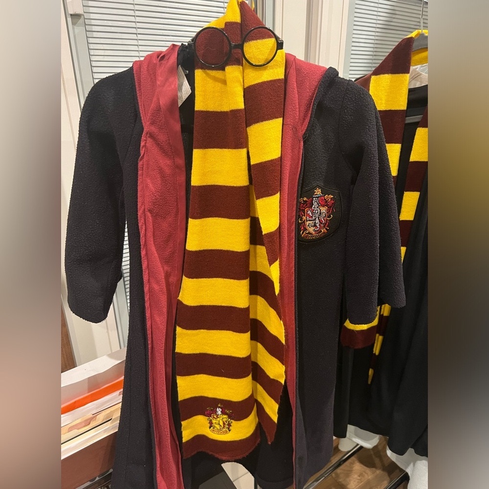 Harry Potter robe with scarf and glasses included.